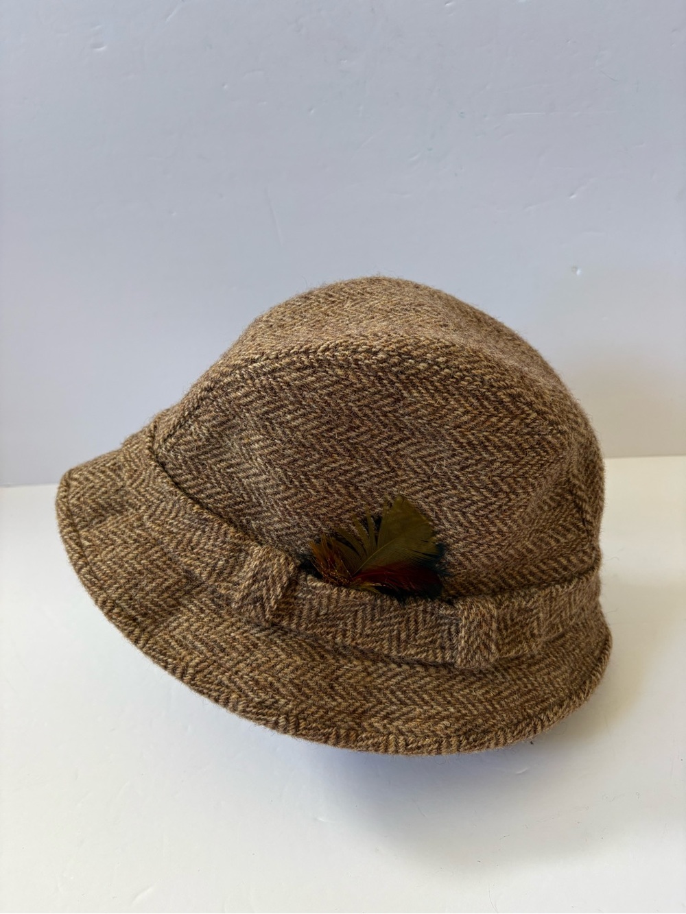 VNTG Country Gentlemen Traveler Crushable Wool Harris Tweed Hat 7 1/2 Union Made